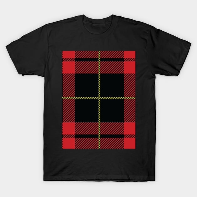 Red, Black and Yellow Tartan T-Shirt by Sanworld